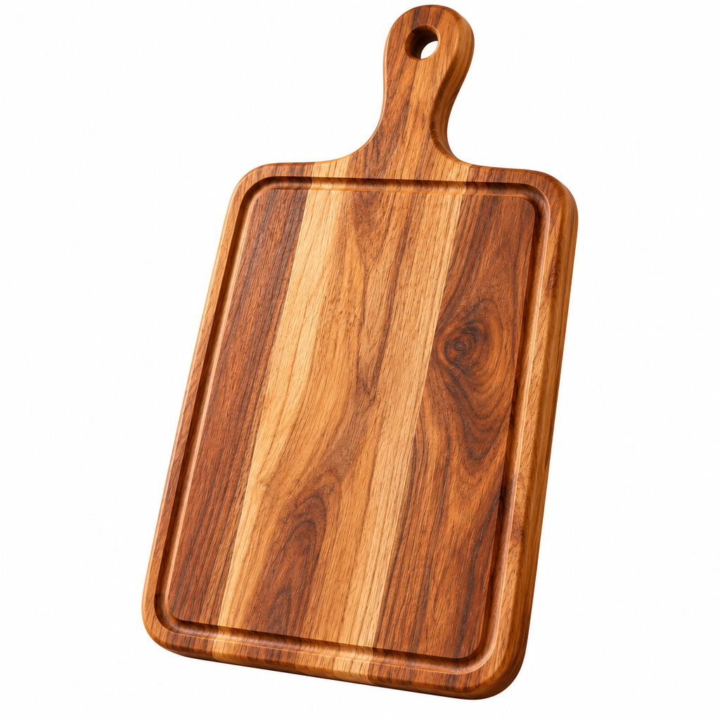 Qsdoia™ Wood-Tone Paddle Board with Perimeter Groove — isolated product view