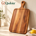 Qsdoia™ Wood-Tone Paddle Board with Perimeter Groove — featured product view with Qsdoia logo
